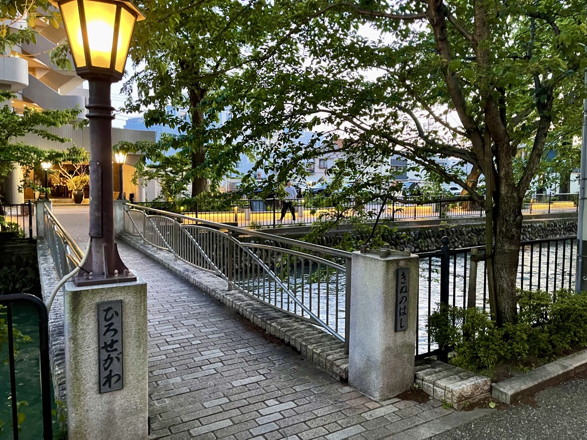 前橋市の広瀬川沿いの風景
